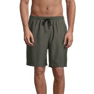 NEW Solid & Striped The Long Classic Swim Trunks (Sz L) Olive Seersucker